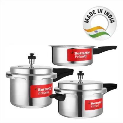Butterfly Friendly 2 L, 3 L, 5 L Pressure Cooker (Aluminium)